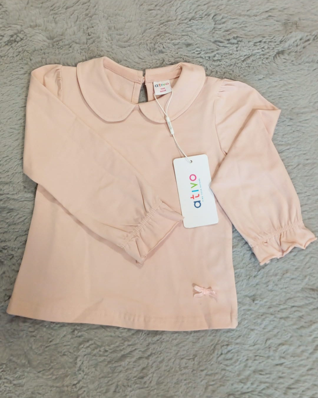 Camisola para Menina com Folho e Gola Especial
