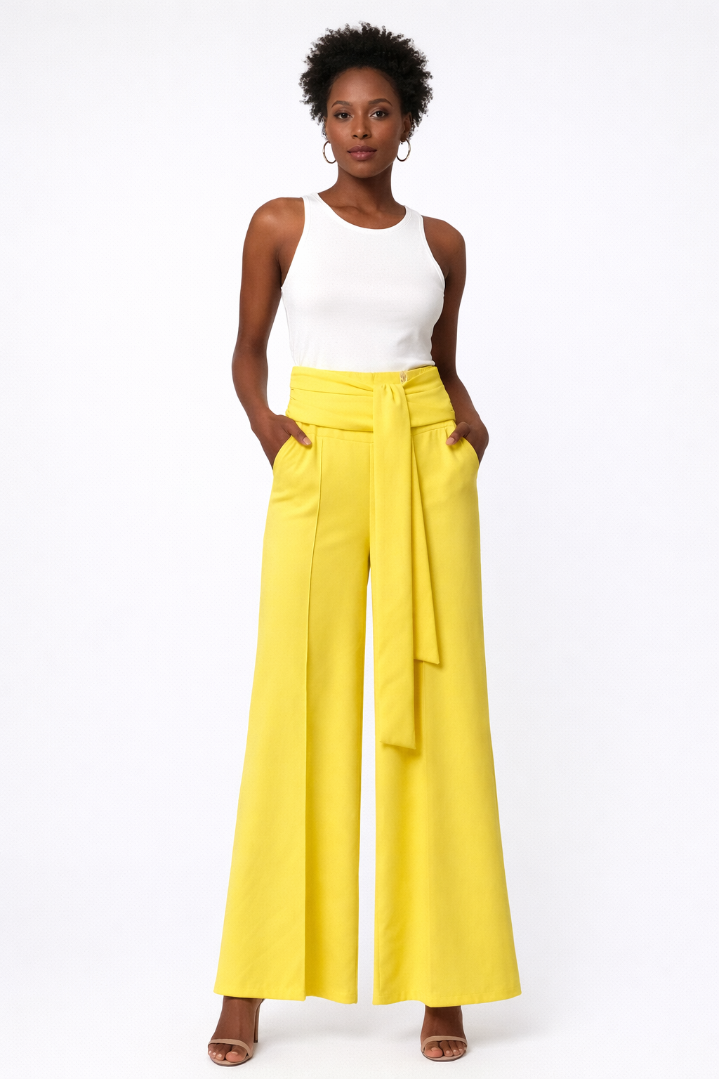 Calças Pantalonas Amarelas
