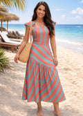 Vestido Midi às Riscas